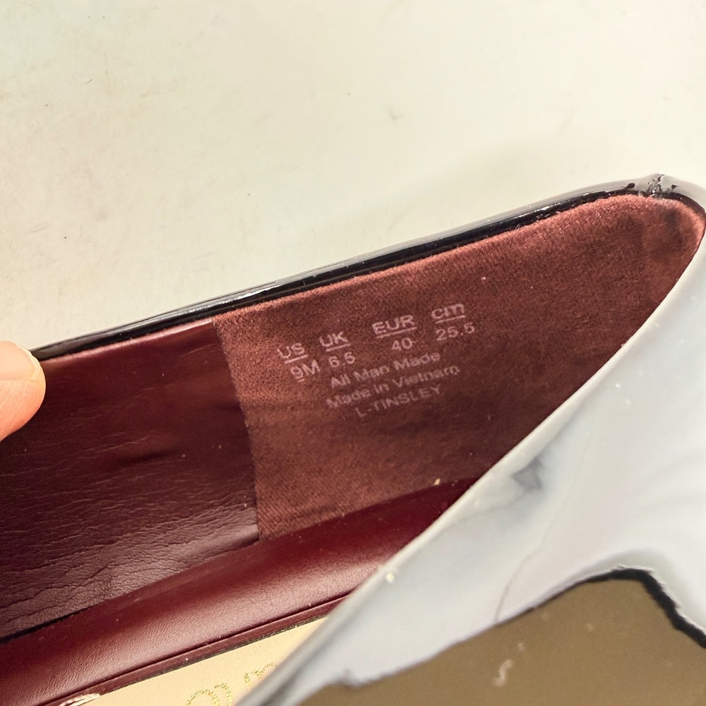 Franco Sarto Mary Jane Flats Black 9M Patent Leather Square Toe Tinsley - Picture 9 of 10